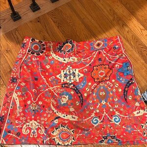 Gretchen Scott Designs Red and Blue Patterned Skort